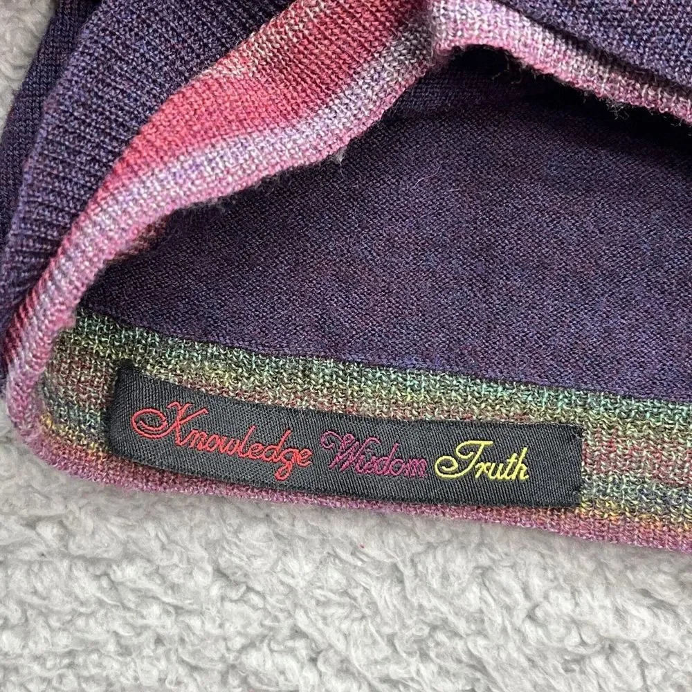 Robert‎ Graham 100% Wool Sweater Mens XL Purple V-Neck  Long Sleeve Preppy